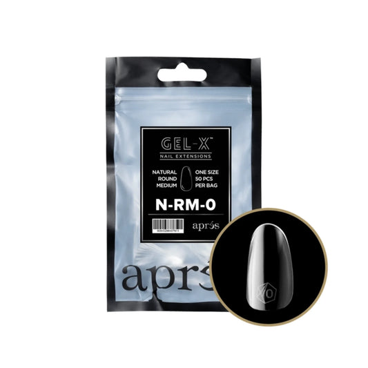 Apres Gel-X Refill Bag (50 pcs) - Natural Round Medium (N-RM)