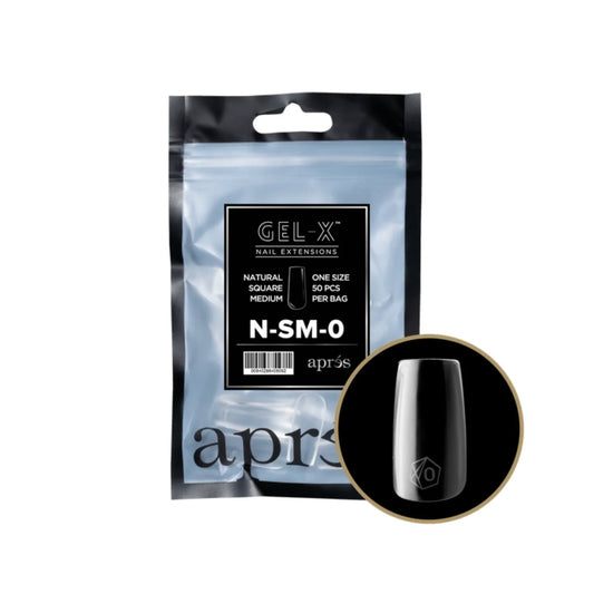 Apres Gel-X Refill Bag (50 pcs) - Natural Square Medium (N-SM)