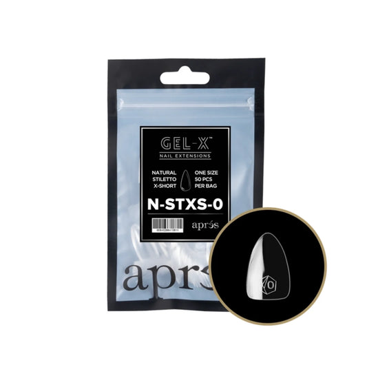 Apres Gel-X Refill Bag (50 pcs) - Natural Stiletto Extra Short (N-STXS)