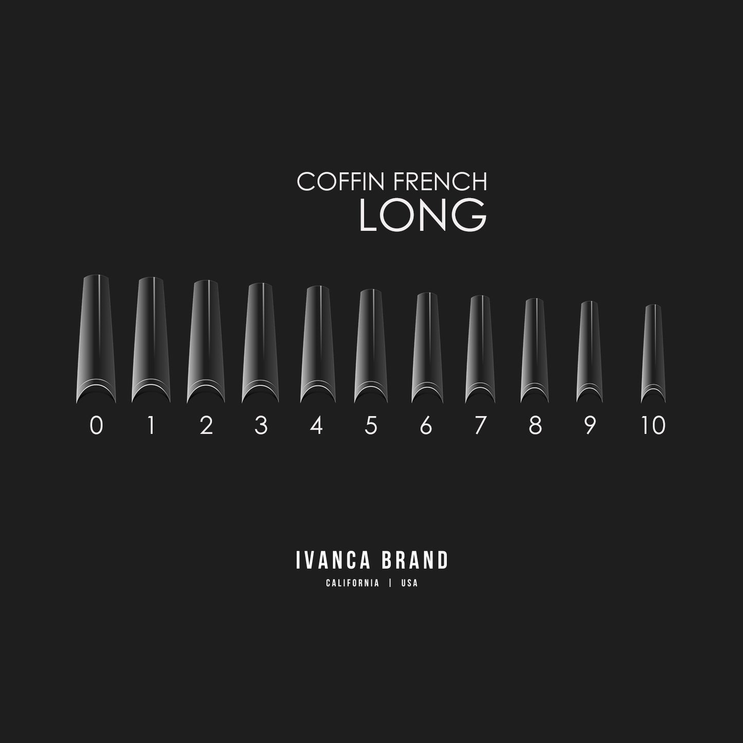 IVANCA FRENCH COFFIN LONG TIPS (550PCS)