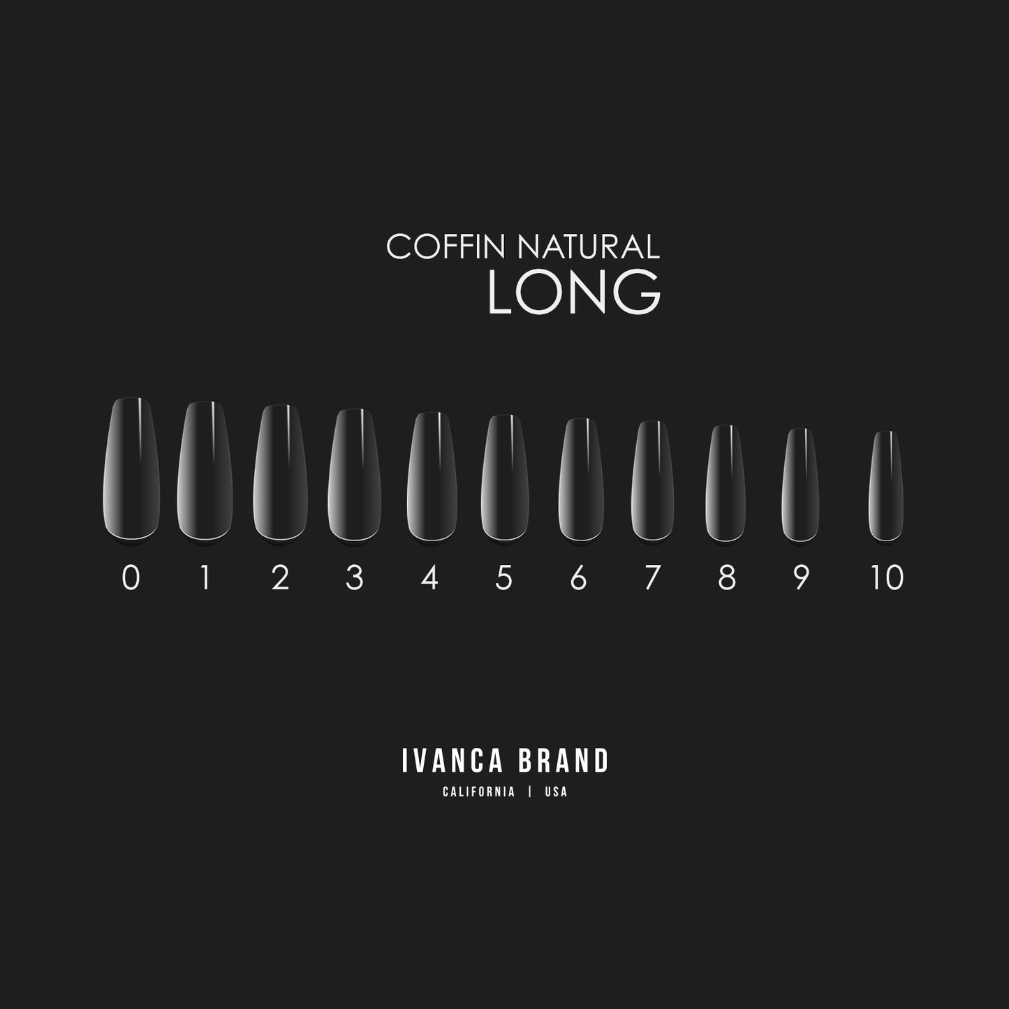 IVANCA NATURAL COFFIN LONG TIPS (550PCS)