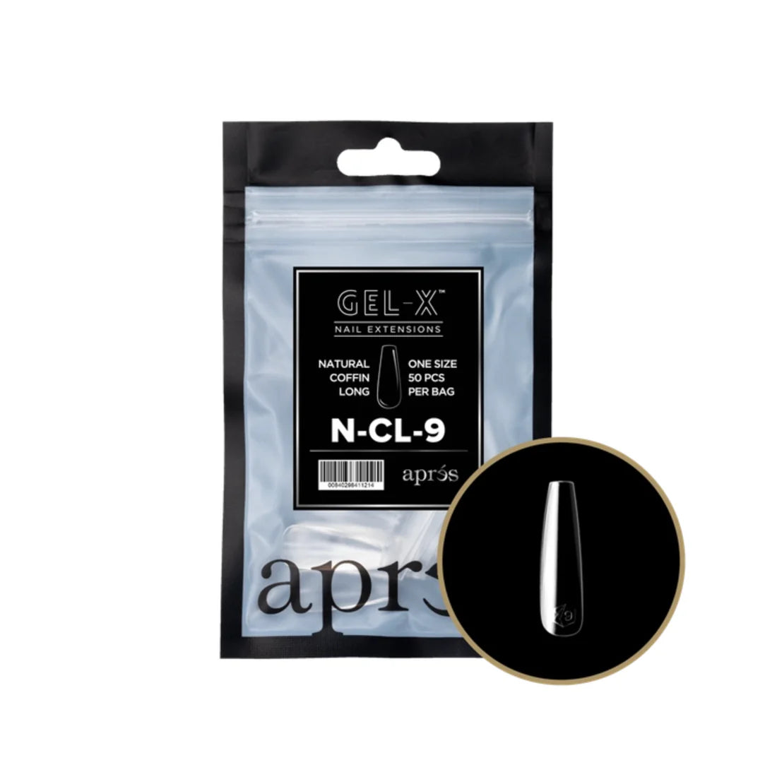 Apres Gel-X Refill Bag (50 pcs) - Natural Coffin Long (N-CL)