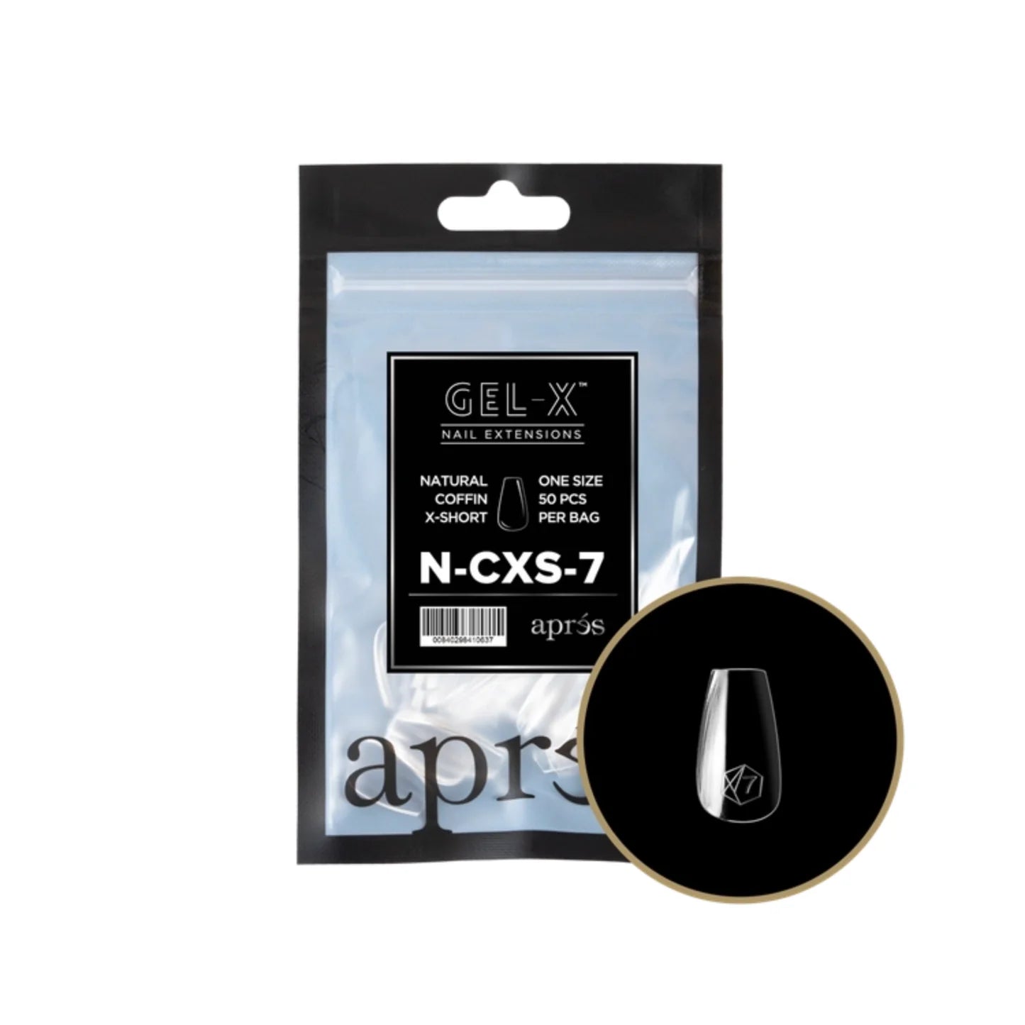 Apres Gel-X Refill Bag (50 pcs) - Natural Coffin Extra Short (N-CXS)