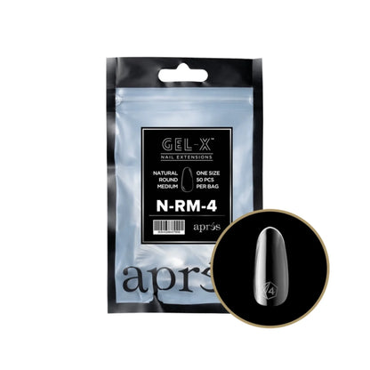 Apres Gel-X Refill Bag (50 pcs) - Natural Round Medium (N-RM)