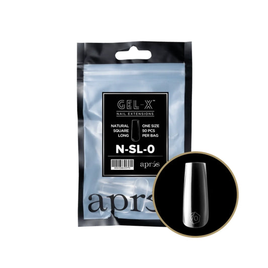 Apres Gel-X Refill Bag (50 pcs) - Natural Square Long (N-SL)