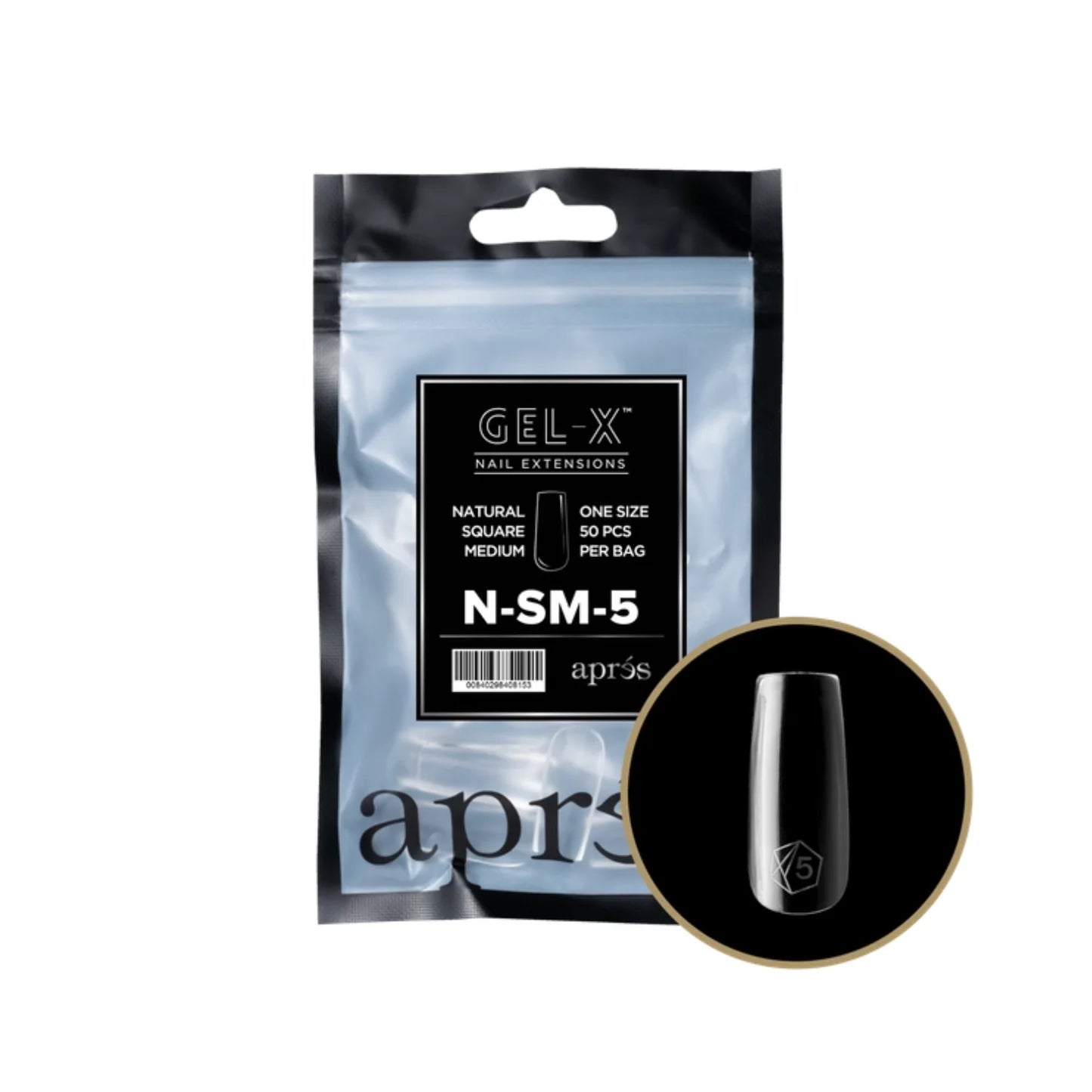 Apres Gel-X Refill Bag (50 pcs) - Natural Square Medium (N-SM)