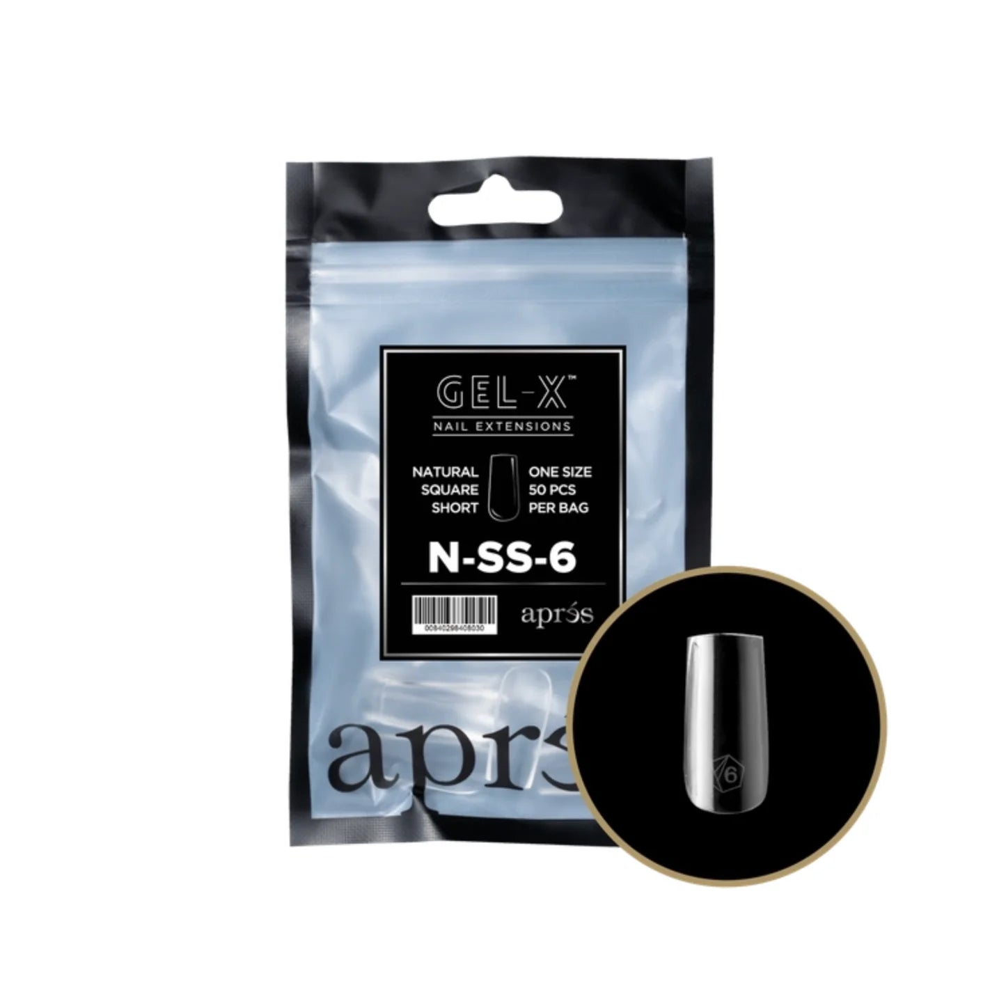 Apres Gel-X Refill Bag (50 pcs) - Natural Square Short (N-SS)