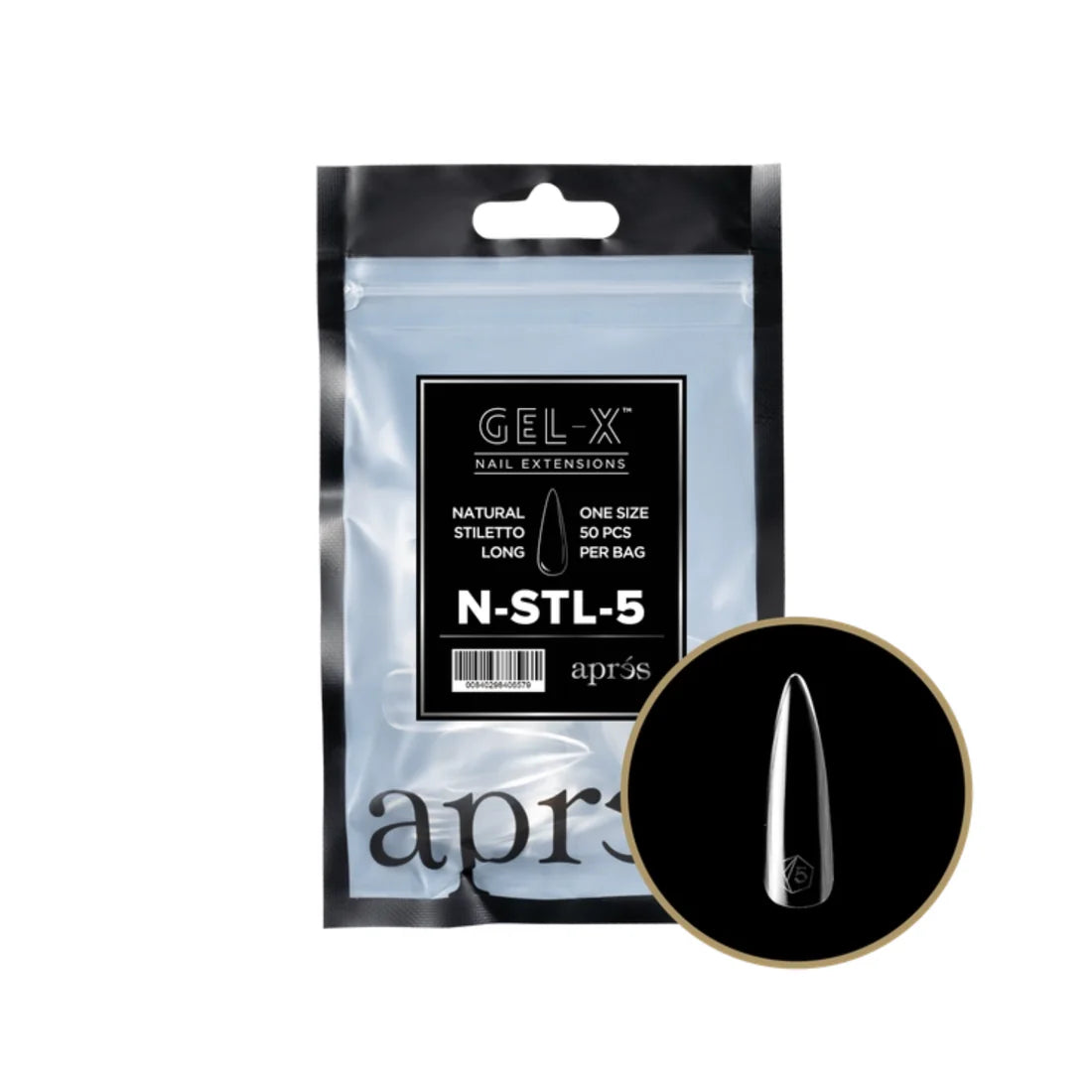 Apres Gel-X Refill Bag (50 pcs) - Natural Stiletto Long (N-STL)