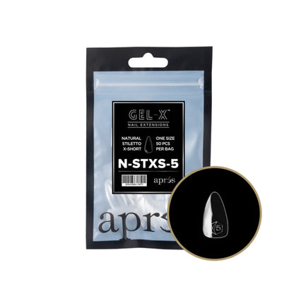 Apres Gel-X Refill Bag (50 pcs) - Natural Stiletto Extra Short (N-STXS)