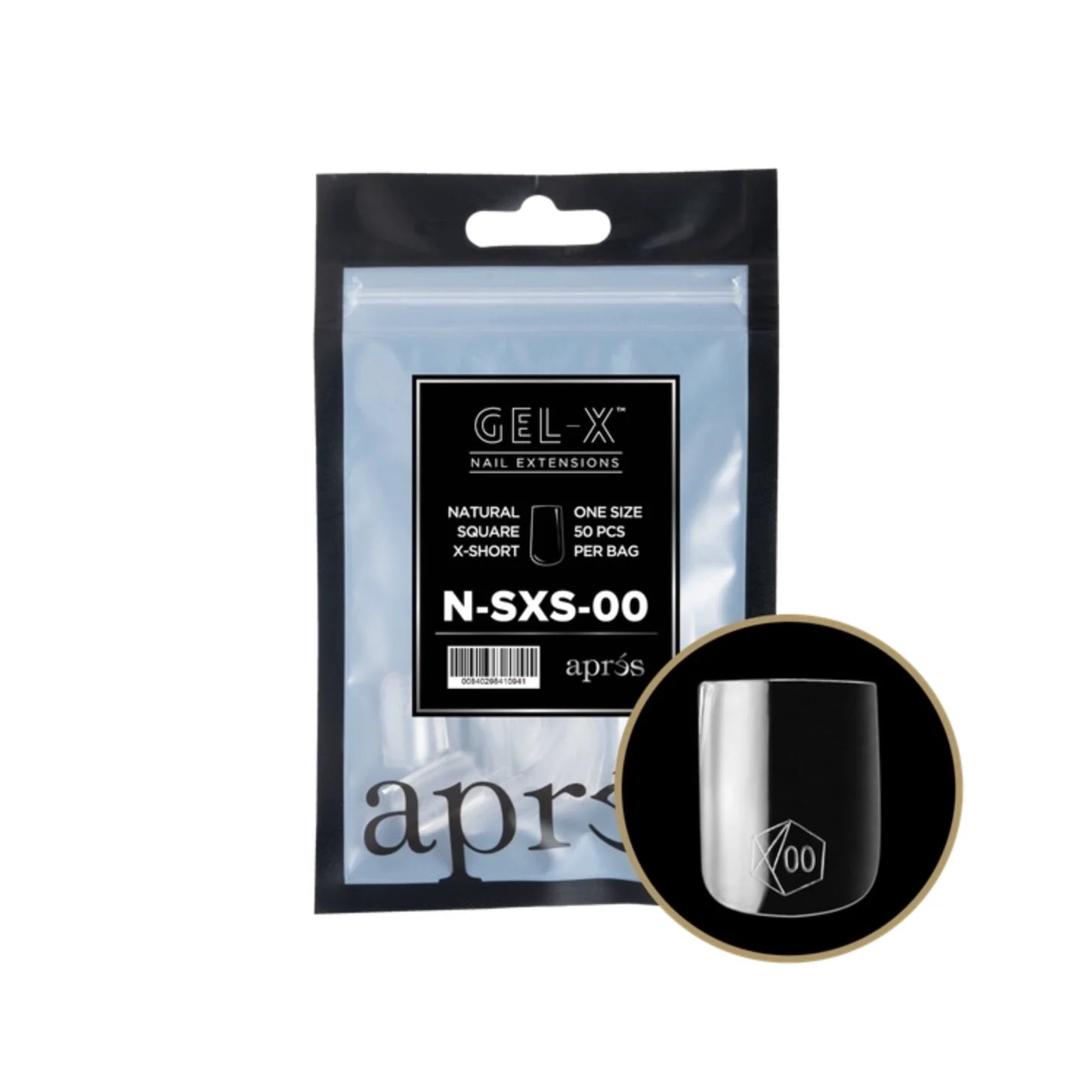 Apres Gel-X Refill Bag (50 pcs) - Natural Square Extra Short (N-SXS)