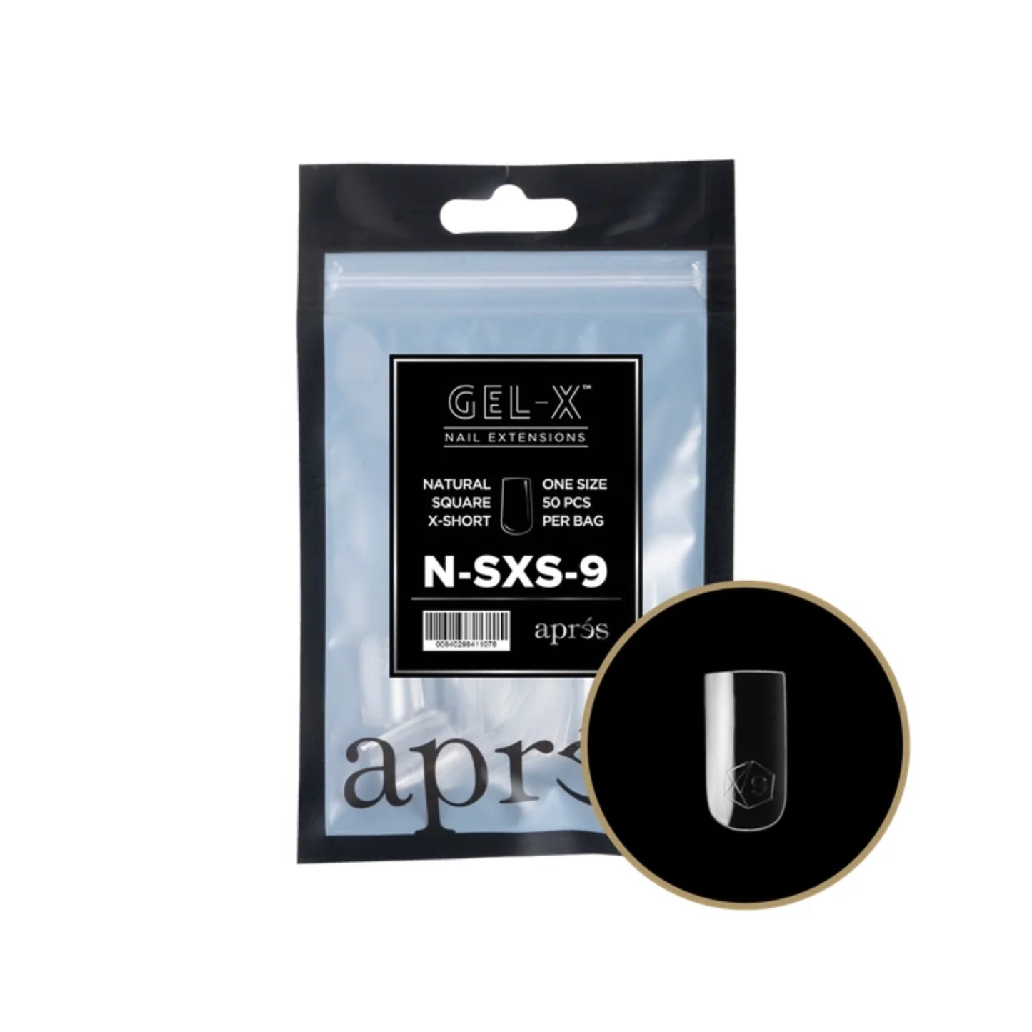 Apres Gel-X Refill Bag (50 pcs) - Natural Square Extra Short (N-SXS)
