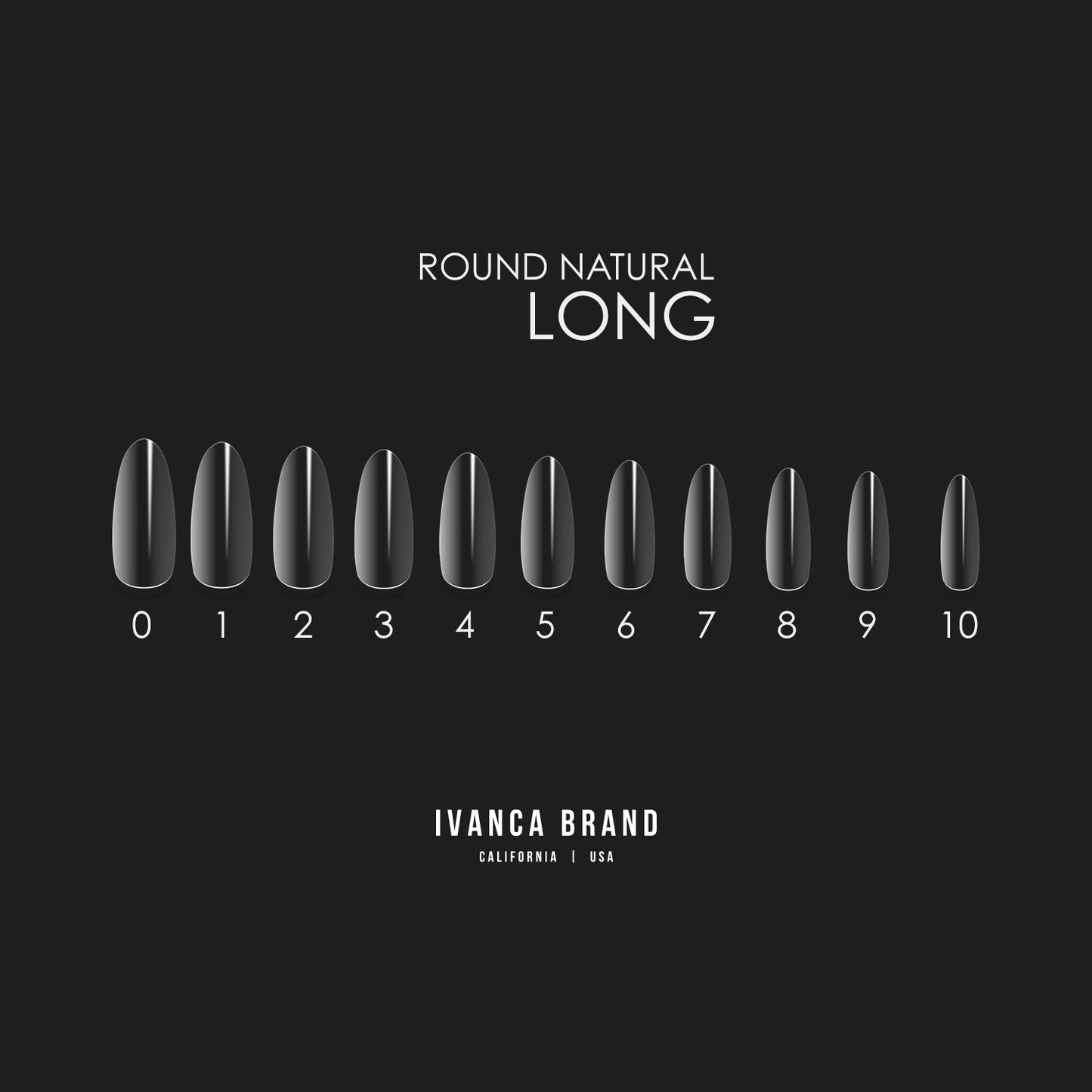 IVANCA NATURAL ROUND LONG TIPS (550PCS)