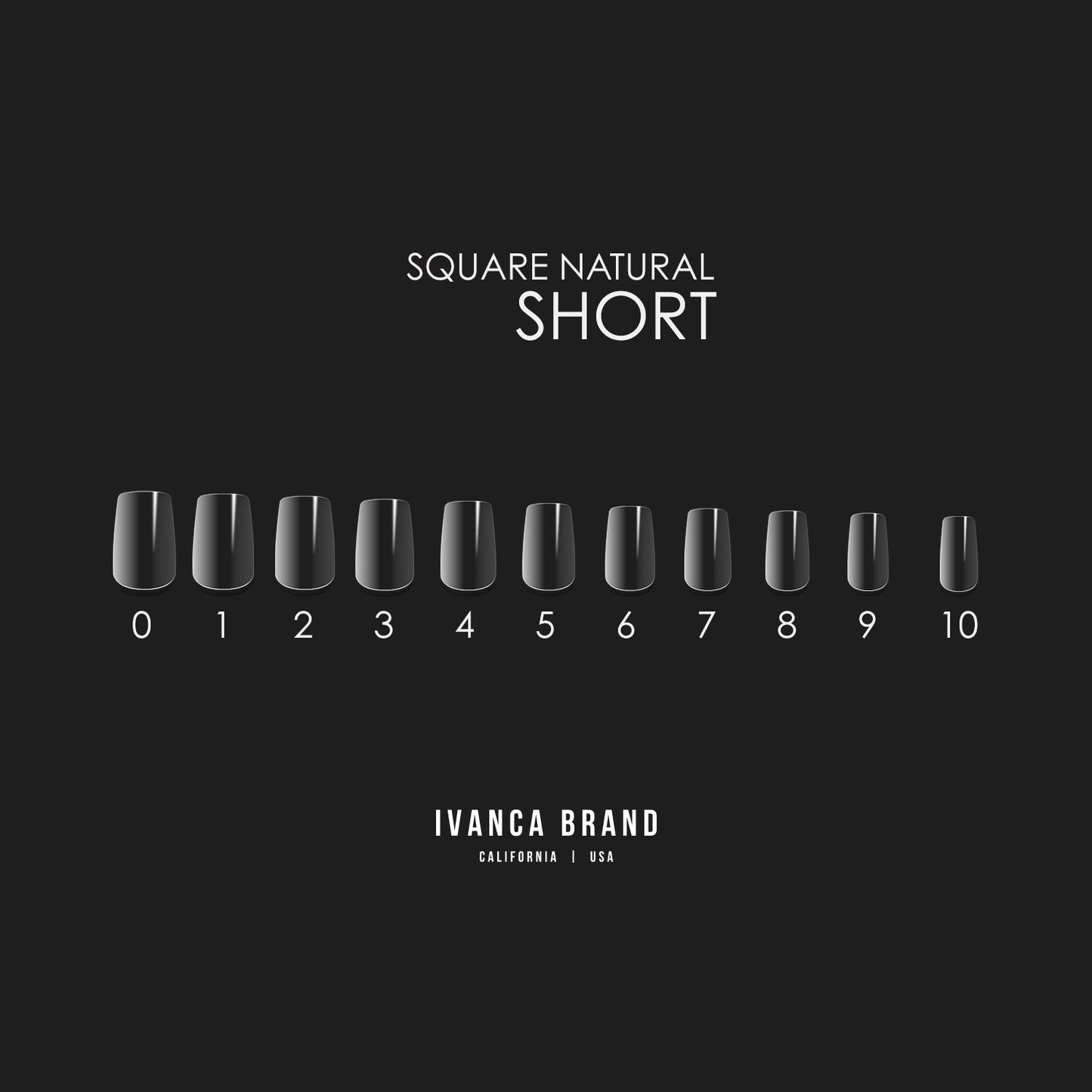 IVANCA NATURAL SQUARE SHORT TIPS (550PCS)