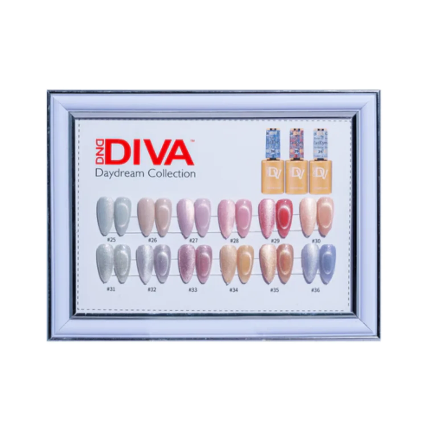 DND DIVA 9D Cat Eye Daydream Collection Set #25-36 (12 pcs + 2 Magnets + 1 Color Chart)