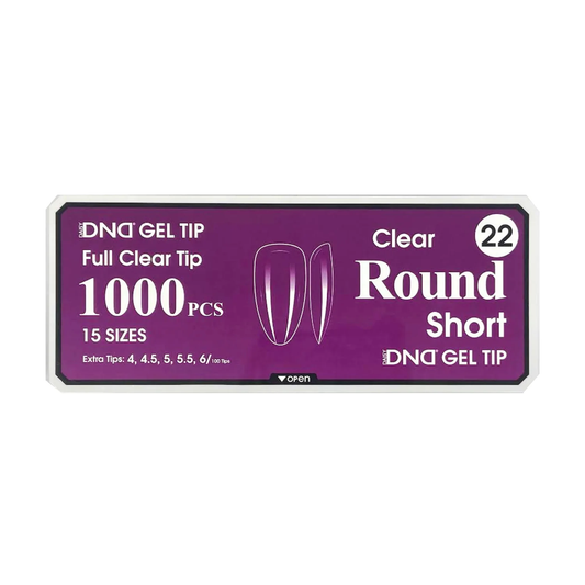 DND Gel Full Clear Tip Box #22 - Round Short (1000 pcs)