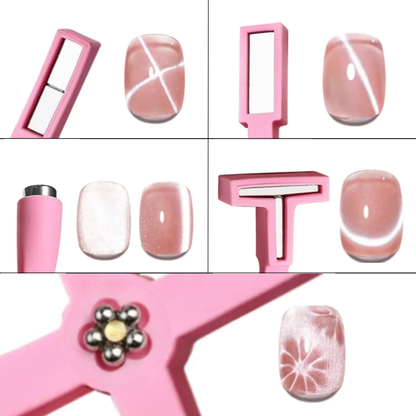 5-in-1 Pink Multifunctional Strong Cat Eye Nail Magnet