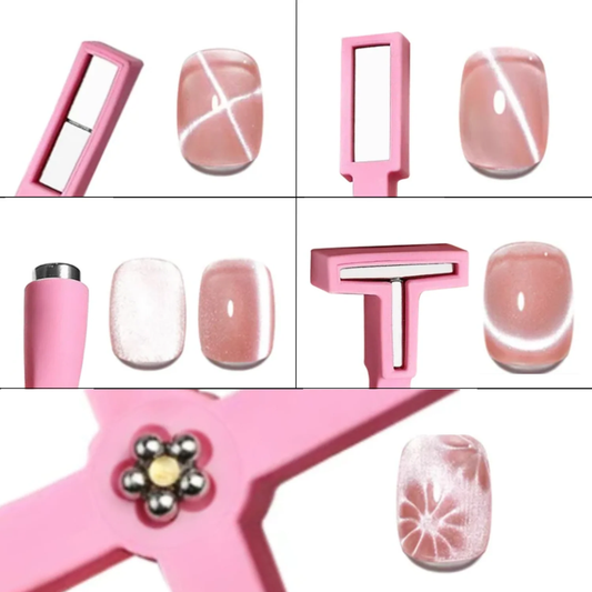 5-in-1 Pink Multifunctional Strong Cat Eye Nail Magnet