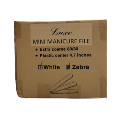 Luxe White X-Coarse Mini Manicure 80/80 File (100 packs)