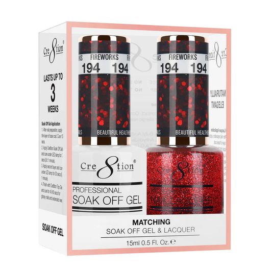 Cre8tion Soak-Off Gel Duo #194 - Fireworks
