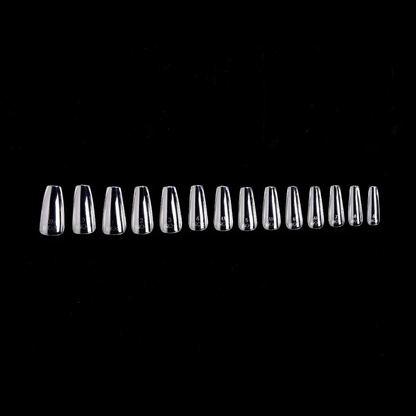 iGel PRO-X Soft Gel Nail Tips (600 pcs) - Natural Coffin Medium 14