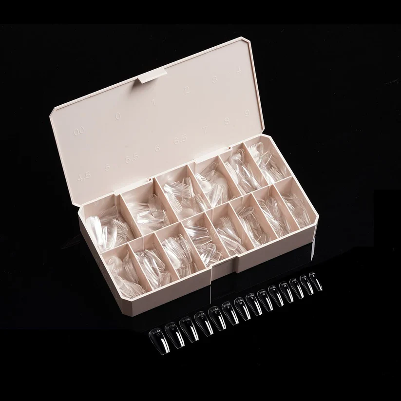 iGel PRO-X Soft Gel Nail Tips (600 pcs) - Natural Coffin Medium 14