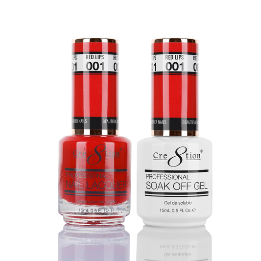 Cre8tion Soak-Off Gel Duo #001 - Red Lips