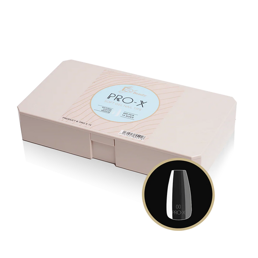 iGel PRO-X Soft Gel Nail Tips (600 pcs) - Natural Coffin Medium 14