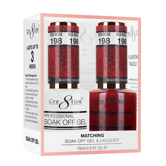 Cre8tion Soak-Off Gel Duo #198 - Red Rose