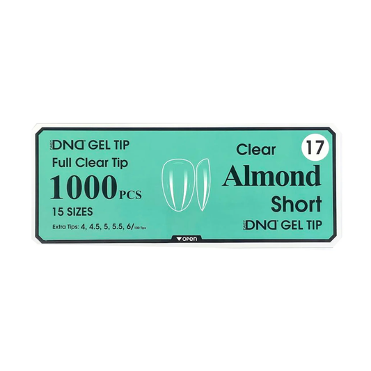 DND Gel Full Clear Tip Box #17 - Almond Short (1000 pcs)