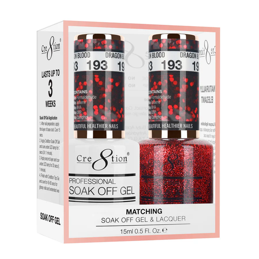 Cre8tion Soak-Off Gel Duo #193 - Dragon Blood