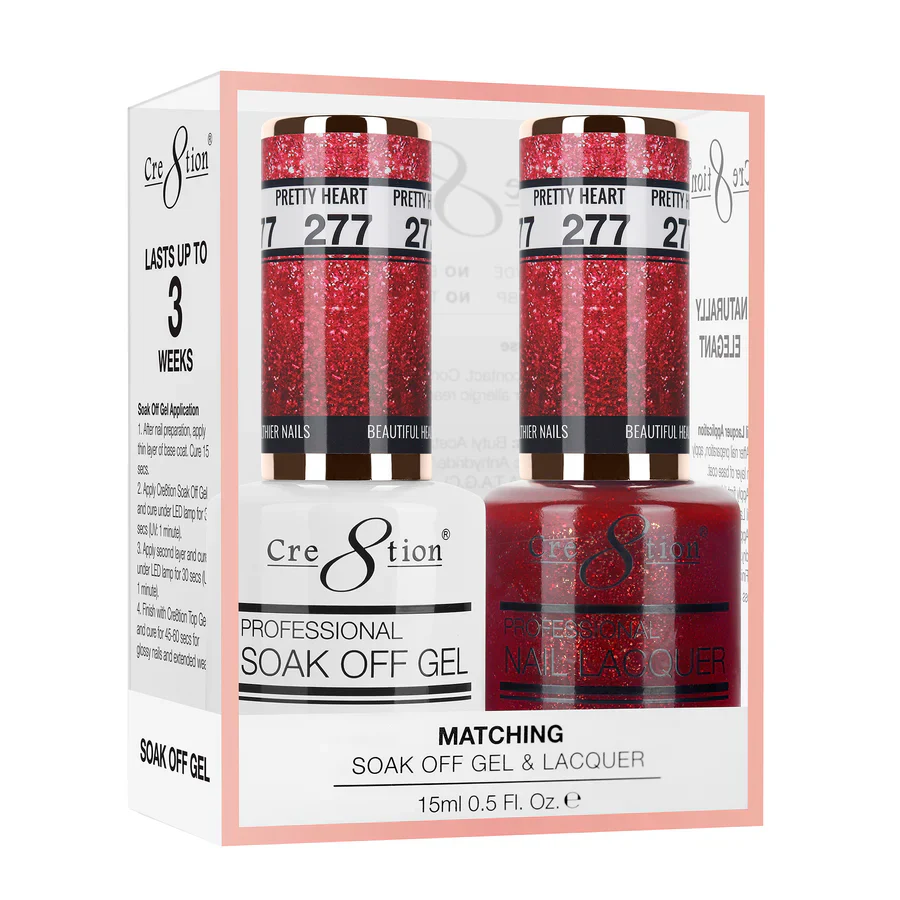 Cre8tion Soak-Off Gel Duo #277 - Pretty Heart