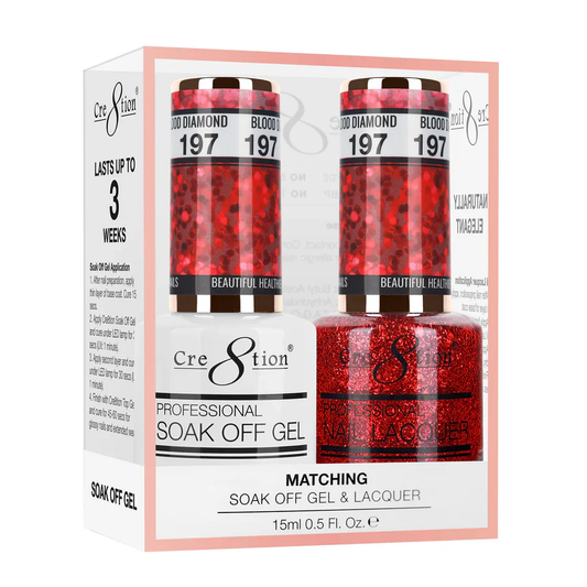 Cre8tion Soak-Off Gel Duo #197 - Blood Diamond
