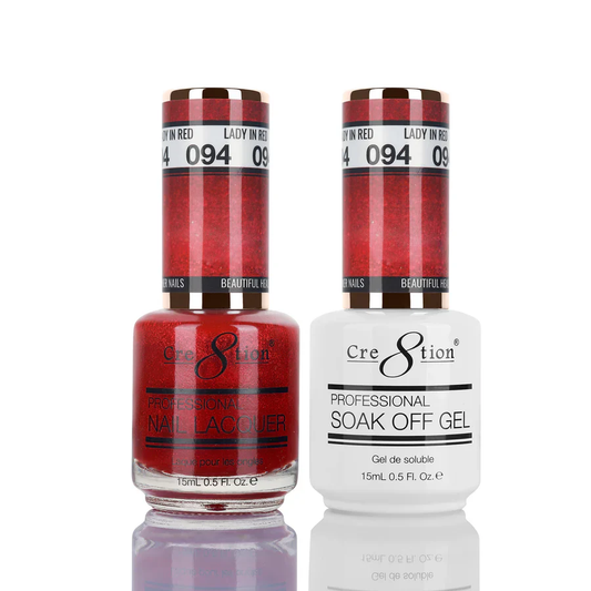Cre8tion Soak-Off Gel Duo #094 - Lady in Red (Shimmery)